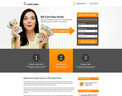 Cash Loan Squeeze Page Design Templates For Payday Loan