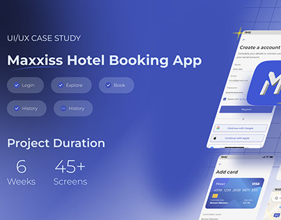 Case study of Hotel Booking app, UI/UX