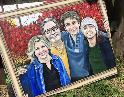 Coupal and family Watercolor portrait from your photo
