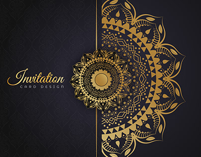 luxury mandala and invitation card design