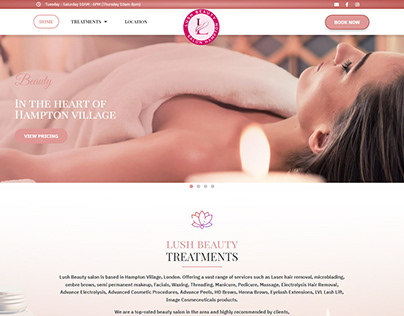 A Beauty Salon Website- at Hampton, London. Lush Beauty