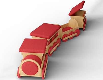 Designer Kids Furniture - Train Tabouret-Containers