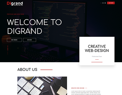 Digrand - One Page Portfolio Template And Blog