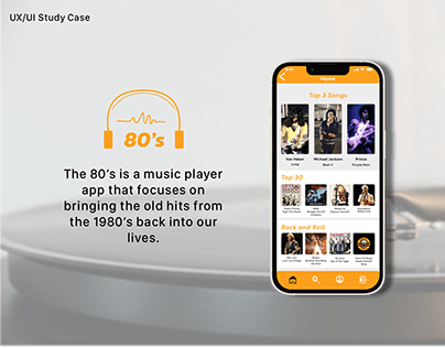 UX/UI Design - Music Player Application - The 80's