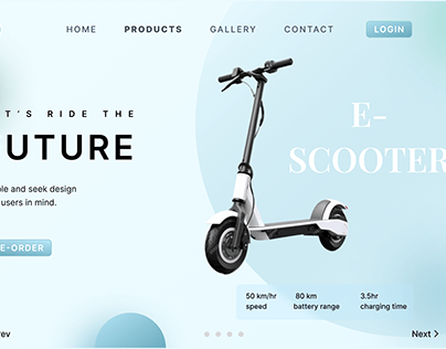 E-Scooter Vehicle Landing Page
