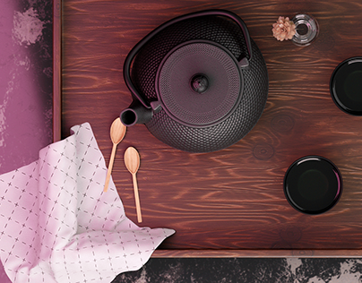 A cozy afternoon - realistic tea scene render