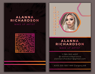 make up artist buiness card