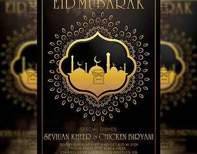 Eid Mubarak - Seasonal A5 Flyer Template