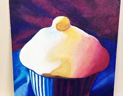 Acrylic painting (cupcake)