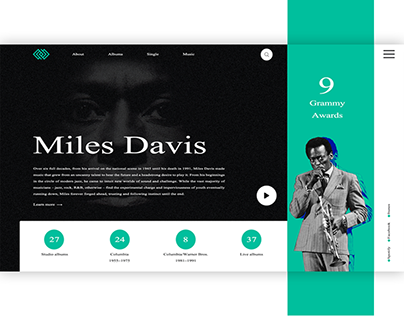 For Miles Davis. Presentation Website (UI/UX Design)
