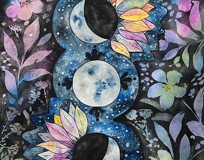 Project thumbnail - Floral Moons Illustrations