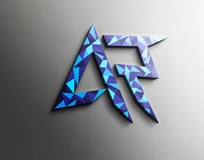 low poly latter mark logo style