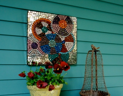 Colorful Mosaic Circle Wall Art