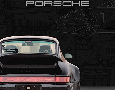 Poster ilustración para Porsche