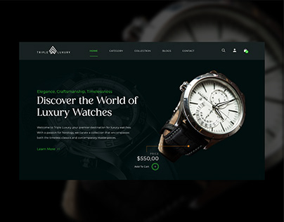 Luxury Watches Website - Dark Theme