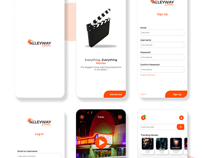 Alleyway Cinema Movie ticket booking App UI UX design