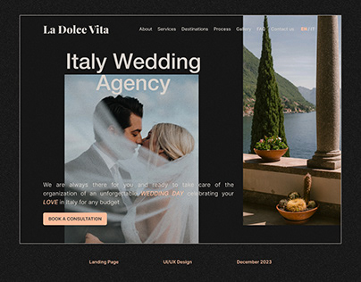 UI/UX Design Landing Page for Wedding Agency