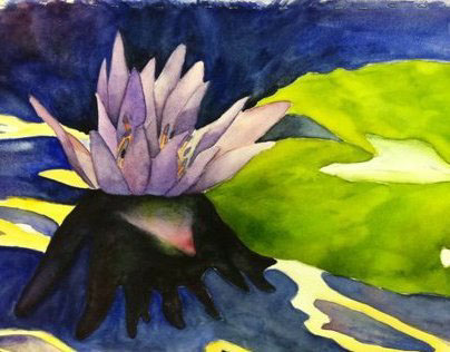 Watercolor Water Lily