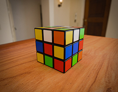 Realistic Rubik's cube created in Blender.
