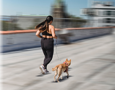 Motion Blur-Woman and Dog