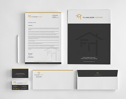 Business card, letterhead and printed envelop