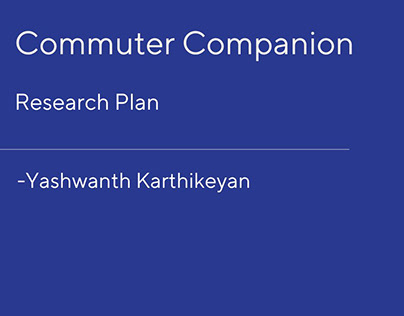 Research plan for a Commuting APP