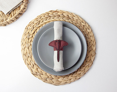 Leather sting ray napkin rings