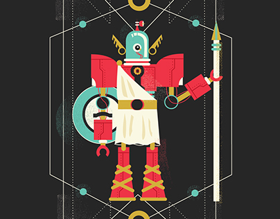 Robot Greek God Illustration