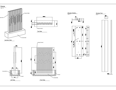 Fence with Visualization and Technical Drawing