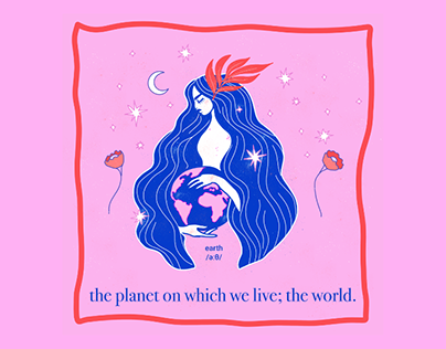 Woman & planet illustration