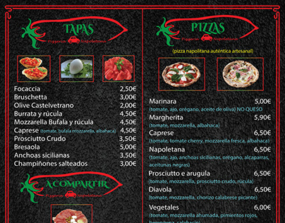 Restaurant menu , i made for my Spain client
