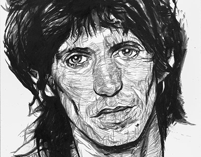 Keith Richards Ink Drawing
