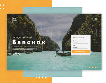 Travel website concept home page