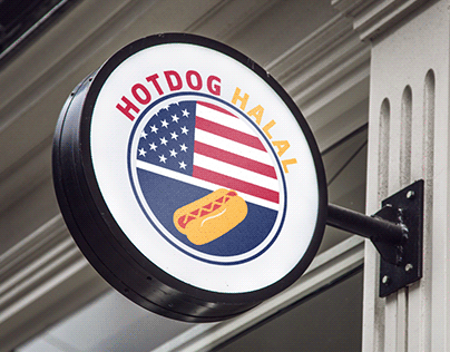 Hotdog Halal Logo Design with brand identity