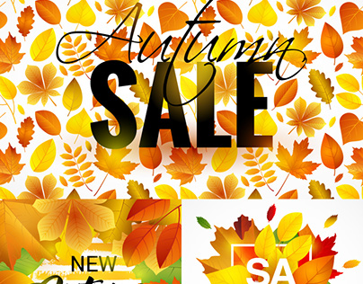 Sale backgrounds for Autumn season. Vector illustration
