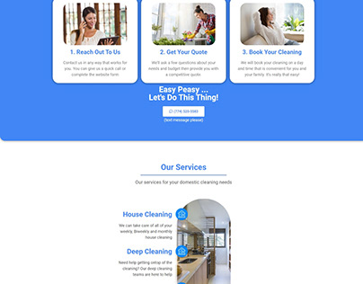 Hosue Cleaning Landing page