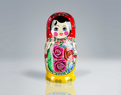 Matryoshka, Russian wooden doll. Vector illustration.