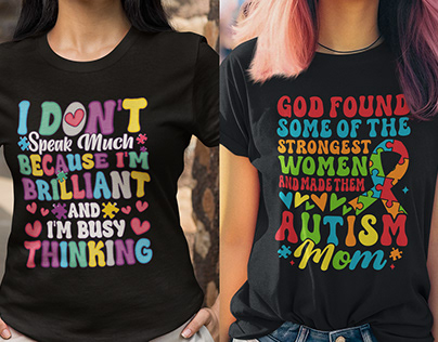 Autism T-shirt Design, Typography T-Shirt Design.
