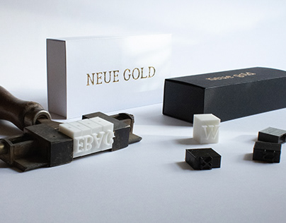 NEUE GOLD - font and gold pressing set