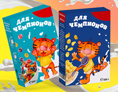 Packaging design for quick breakfasts for children.
