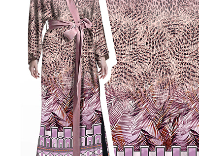 Exotic Pastel Pink Kimono Print