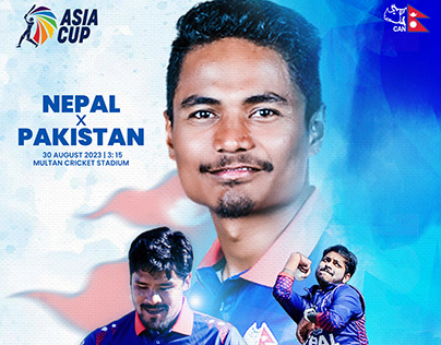 Team Nepal - Sports Poster Design (Asia Cup 2023)