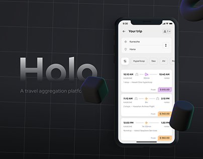 Project thumbnail - Holo - Travel Aggregation Platform