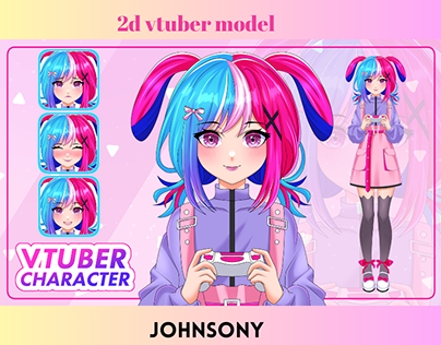2d vtuber model, character design for streamers