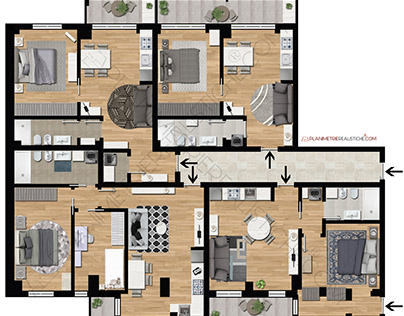 Planimetria Realistica 4 Mini Appartamenti