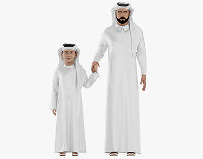 Arab Father and Son 3d model with texture
