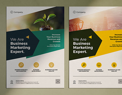 Business Brochure Layout with Yellow Accents