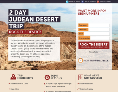 Israel Experience Landing Pages