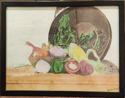 Still Life illustrations using Pastels and Watercolors