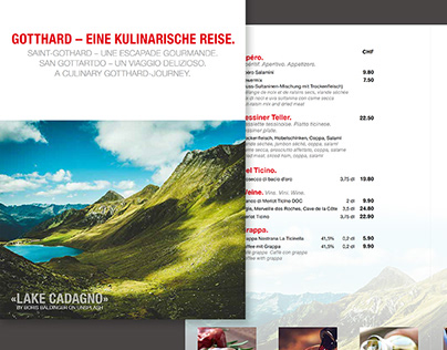 SBB – Speisekarte – Gotthard Panorama Express